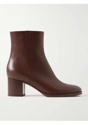 Gianvito Rossi - Vitello Glove 55 Leather Ankle Boots - Brown - IT36,IT36.5,IT37,IT37.5,IT38,IT38.5,IT39,IT39.5,IT40,IT40.5,IT41,IT41.5,IT42