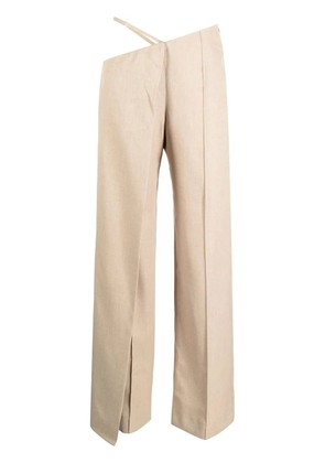 Aleksandre Akhalkatsishvili asymmetric wide-leg trousers - Brown