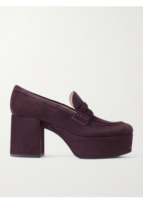 Gianvito Rossi - 80 Suede Platform Pumps - Burgundy - IT36,IT36.5,IT37,IT37.5,IT38,IT38.5,IT39,IT39.5,IT40,IT40.5,IT41,IT41.5,IT42