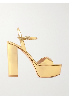 Gianvito Rossi - Marlena 85 Mirrored-leather Platform Sandals - Gold - IT35,IT36,IT36.5,IT37,IT37.5,IT38,IT38.5,IT39,IT39.5,IT40,IT40.5,IT41,IT41.5,IT42