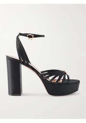 Gianvito Rossi - Rita 110 Satin Platform Sandals - Black - IT36,IT36.5,IT37,IT37.5,IT38,IT38.5,IT39,IT39.5,IT40,IT40.5,IT41,IT41.5,IT42