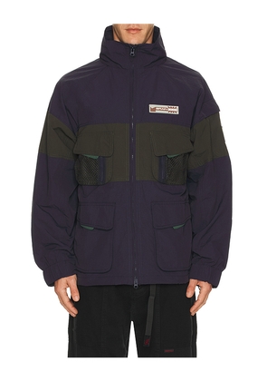 Brain Dead Paneled Snow Jacket in Blue. Size L. Also in M, S, XL/1X.