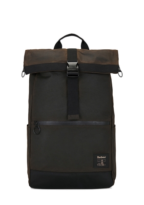 Barbour Field Wax Fold Over Backpack in Olive.
