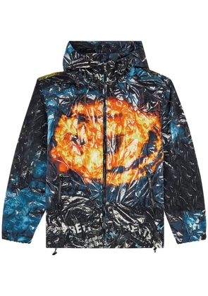 Diesel J-Warrett-Poster hooded jacket - Blue