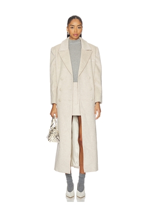 AEXAE Wool Oversized Blazer Coat in Beige. Size L. Also in M, S, XS.