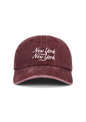 Corridor Script NY NY Cap in Burgundy.