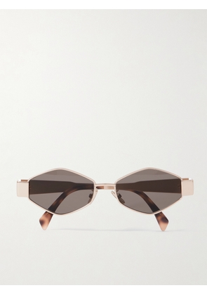 CELINE Eyewear - Triomphe Hexagon-frame Gold-tone Sunglasses - One size