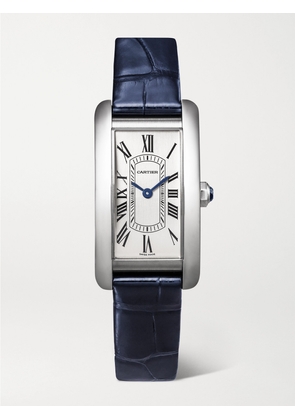 Cartier - Tank Américaine 35.4mm Small Stainless Steel And Alligator Watch - Silver - One size
