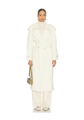Bubish Dillon Trench Coat in Ivory. Size M-L. Also in XS-S.
