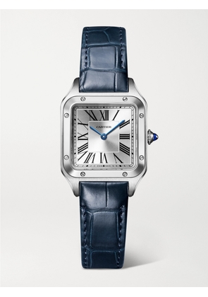 Cartier - Santos-dumont Small 38mm Stainless Steel And Alligator Watch - Gray - One size