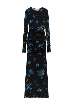 Blumarine ruched floral maxi dress - Black