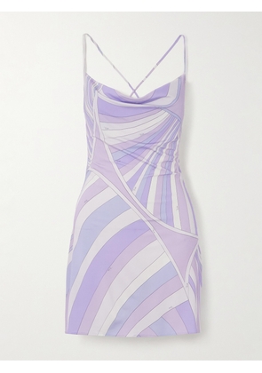 PUCCI - Printed Satin-jersey Mini Dress - Purple - IT38,IT40,IT42,IT44,IT46,IT48