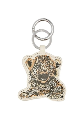 GANNI baby leopard-print keyring - Neutrals