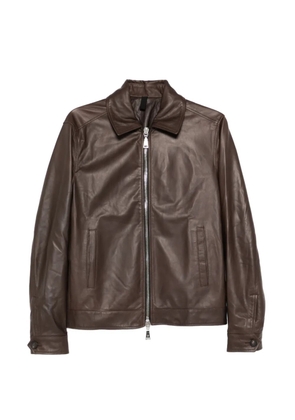 Tagliatore Jaxon zip-up leather jacket - Brown