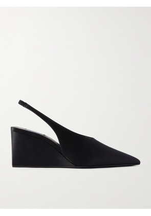 Alaïa - Cube 75 Satin Slingback Wedge Pumps - Black - IT35,IT36,IT37,IT38,IT39,IT40,IT41