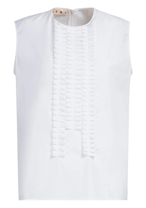 Marni box-pleated bib poplin shirt - White