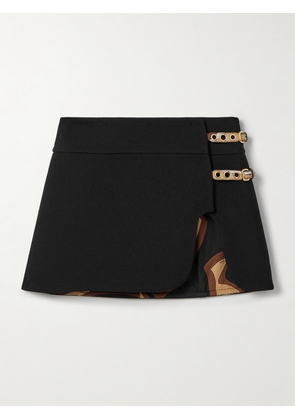 PUCCI - Buckled Wool Mini Skirt - Black - IT38,IT40,IT42,IT44,IT46,IT48