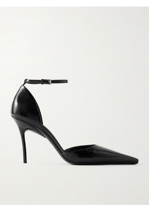 Alaïa - D'orsay 90 Glossed Textured-leather Pumps - Black - IT35,IT36,IT37,IT38,IT39,IT40,IT41