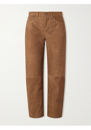 Citizens of Humanity - Miro Suede Barrel-leg Pants - Brown - 23,24,25,26,27,28,29,30,31,32