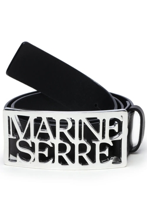 Marine Serre logo-buckle leather belt - Black