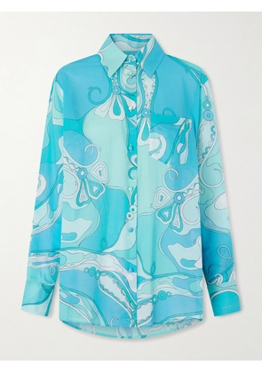 PUCCI - Printed Cotton-muslin Shirt - Blue - x small,small,medium,large