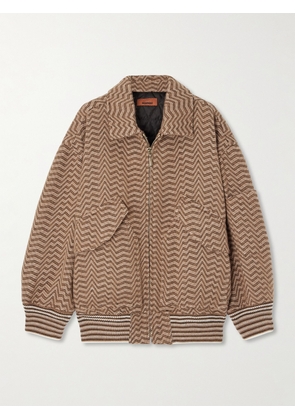 Missoni - Caperdoni Striped Padded Wool And Cotton-blend Jacket - Brown - x small,small,medium