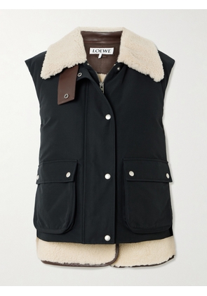 LOEWE - Shearling-lined Cotton-blend Gilet - Black - FR 34,FR 36,FR 38,FR 40,FR 42,FR 44