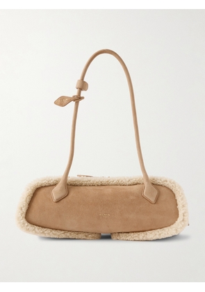 Alaïa - Le Teckel Medium Shearling Shoulder Bag - Brown - One size