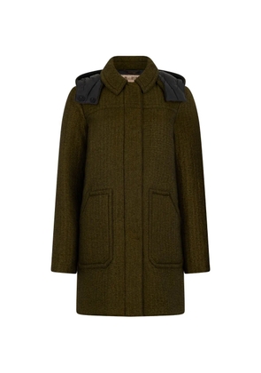 Moorer hooded single-breasted coat - Green