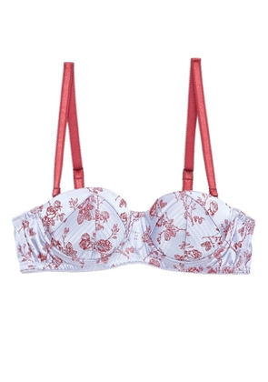 Fleur Du Mal rose-jacquard balconette bra - Blue