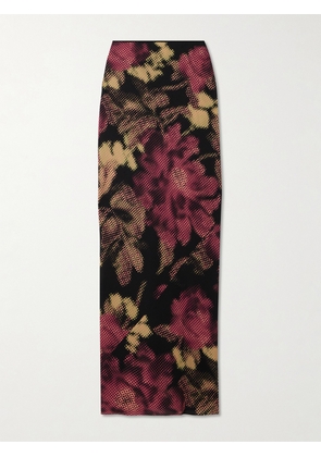 Dries Van Noten - Floral-print Crepe Maxi Skirt - Burgundy - FR 34,FR 36,FR 38,FR 40,FR 42,FR 44