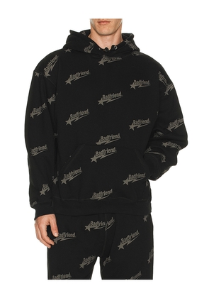 Badfriend Star Hoodie in Black. Size L. Also in M, S, XL/1X.
