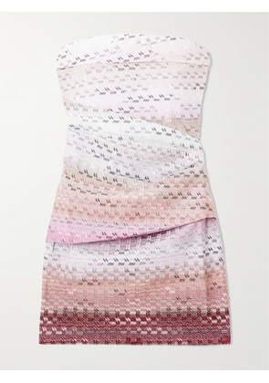 Missoni - Pleated Dégradé Metallic Crochet-knit Mini Dress - Pink - IT36,IT38,IT40,IT42,IT44,IT46,IT48