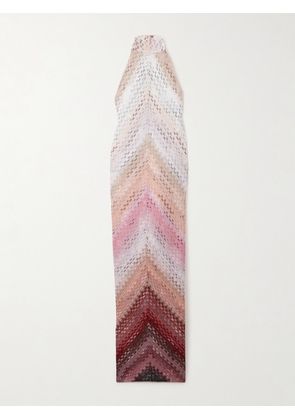Missoni - Metallic Crochet-knit Halterneck Maxi Dress - Pink - IT36,IT38,IT40,IT42,IT44,IT46