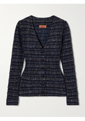 Missoni - Caperdoni Sequin-embellished Checked Crochet-knit Cardigan - Blue - IT36,IT38,IT40,IT42,IT44,IT46