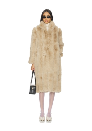 ELLIATT Lux Faux Fur Coat in Beige. Size M. Also in S.
