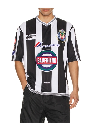 Badfriend Badfriend Soccer Jersey in Black. Size L. Also in M, S, XL/1X.