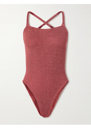 Hunza G - Bette Original Crinkle™ Swimsuit - Burgundy - One size
