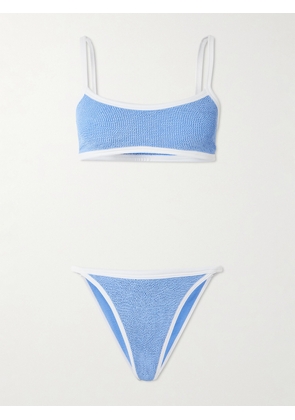 Hunza G - Tyler Two-tone Original Crinkle™ Bikini - Blue - One size