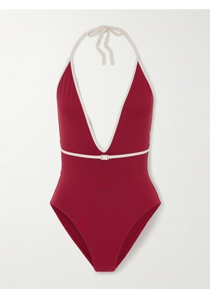 Eres - Reinette Loulou Belted Halterneck Swimsuit - Red - FR 36,FR 38,FR 40,FR 42,FR 44