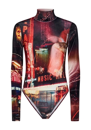 Jean Paul Gaultier The Velvet Pigalle high-neck bodysuit - Red