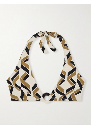 Eres - Dimension Embellished Printed Triangle Halterneck Bikini Top - Multi - FR 38,FR 40,FR 42,FR 44,FR 46