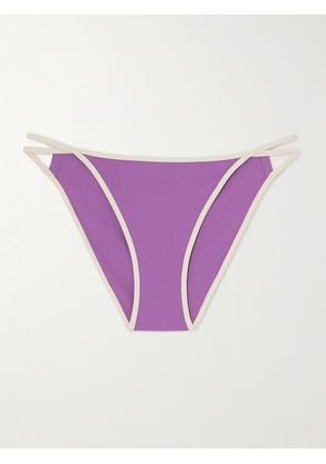 Eres - Lilas Anita Cutout Two-tone Bikini Briefs - Purple - FR 38,FR 40,FR 42,FR 44