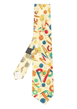Versace Pre-Owned 2000s graphic-print silk tie - Yellow