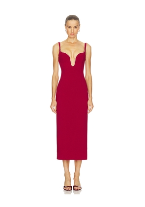 Bardot Brooklyn Diamonte Midi Dress in Burgundy. Size 10. Also in 12, 2, 4, 6, 8.