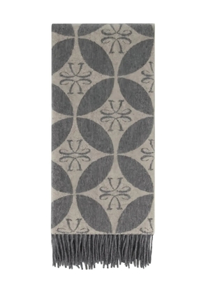Jacob Cohën geometric-pattern fringed scarf - Grey