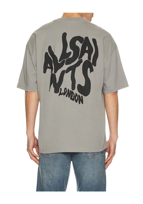 ALLSAINTS Orlando Crew Tee in Grey. Size L. Also in S, M, XL/1X.