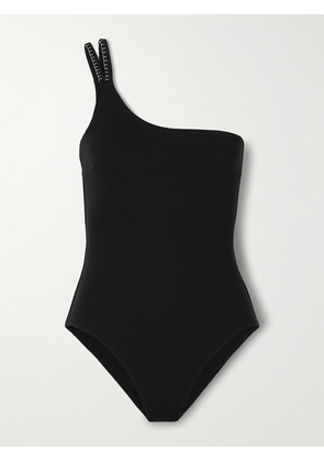 Marysia - Fauna One-shoulder Seersucker Swimsuit - Black - x small,small,medium,large