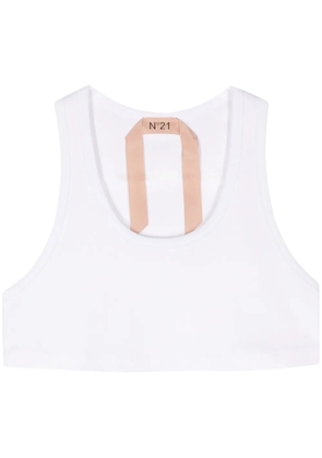 Nº21 jersey crop top - White