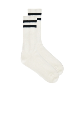 Beams Plus School Boy Socks in White.